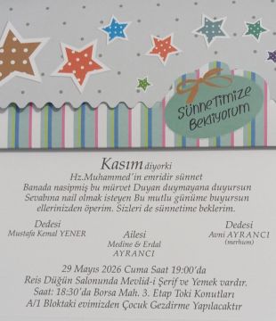 SÜNNETİMİZE BEKLİYORUZ 